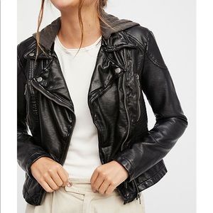 Free People Heartache Moto Faux Leather Jacket NWT